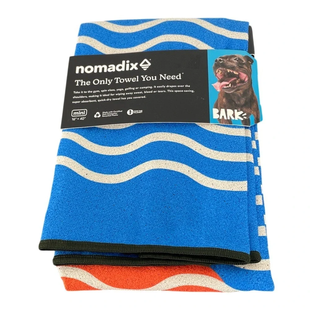 Nomadix Mini Towel Bark Blue Orange‎ Sun Graphic Quick Dry Recycled 16x40 NEW